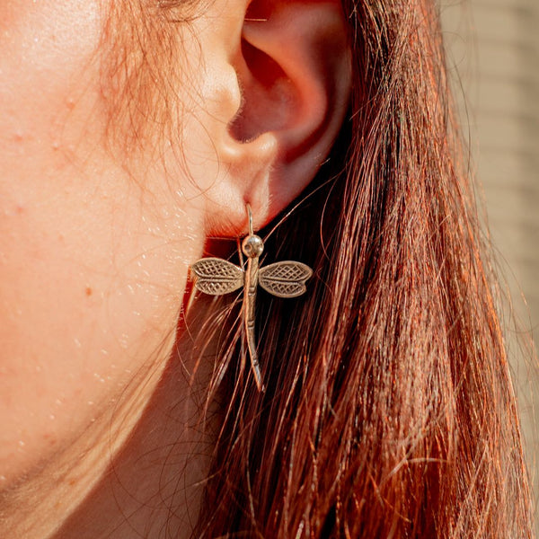 Silver Dragonfly Earrings