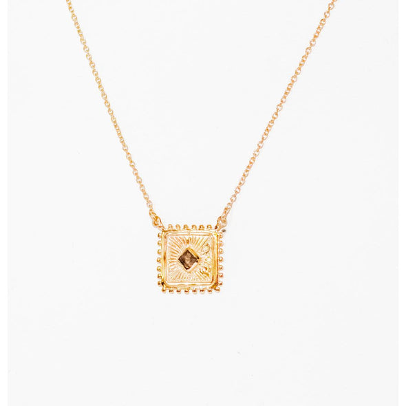Sunray Stone Necklace, Garnet - India