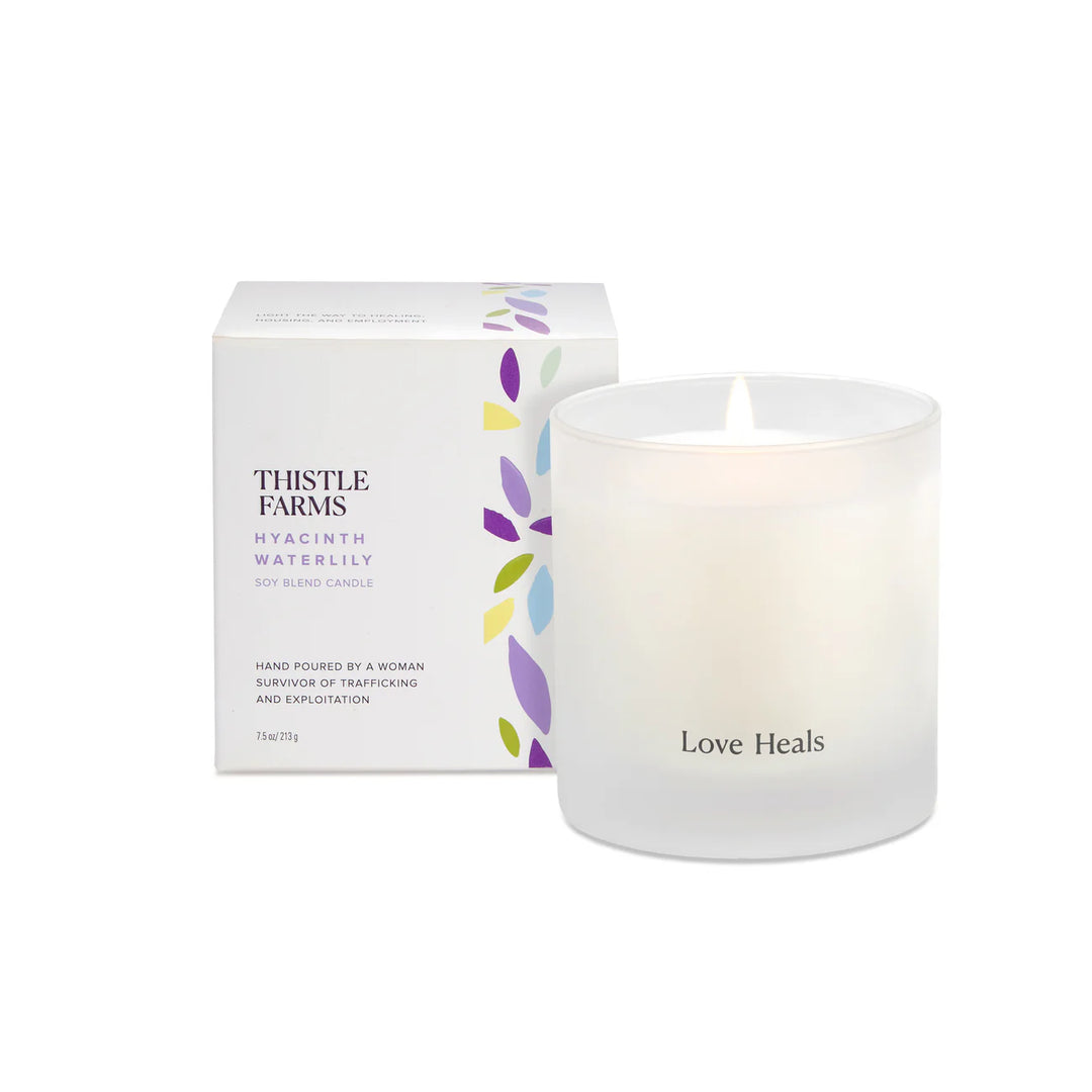 Love Heals Candle Hyacinth Waterlily