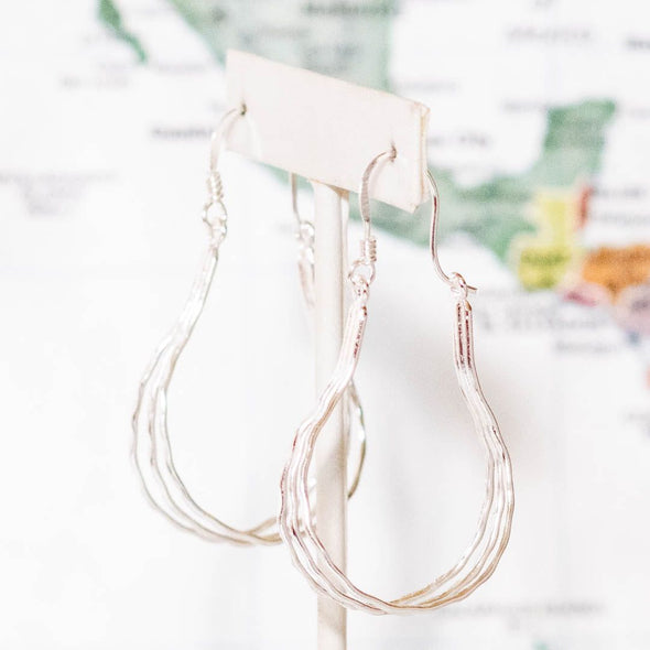 Textured Lines Hoops - Taxco, Mexico