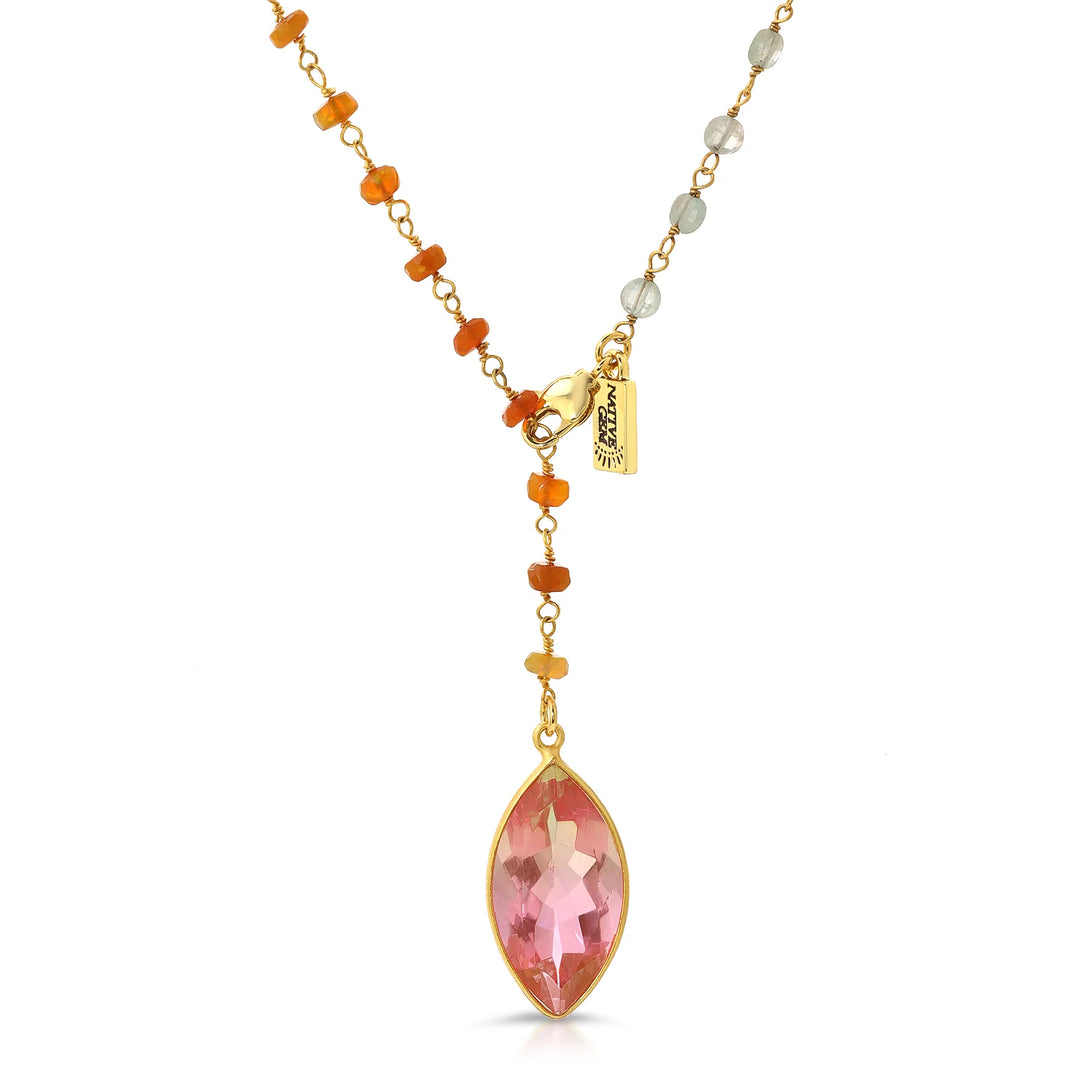 Watercolor Gemstone Necklace, Sorbet - USA