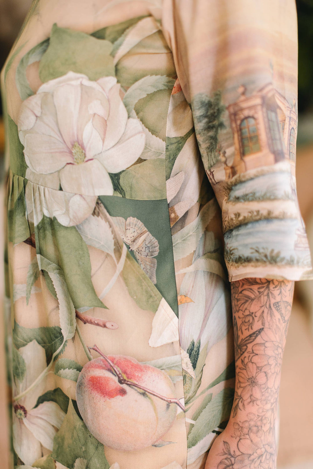 Fleur De Soleil Artist Dress Tunic w/ Pockets & Florals - Canada