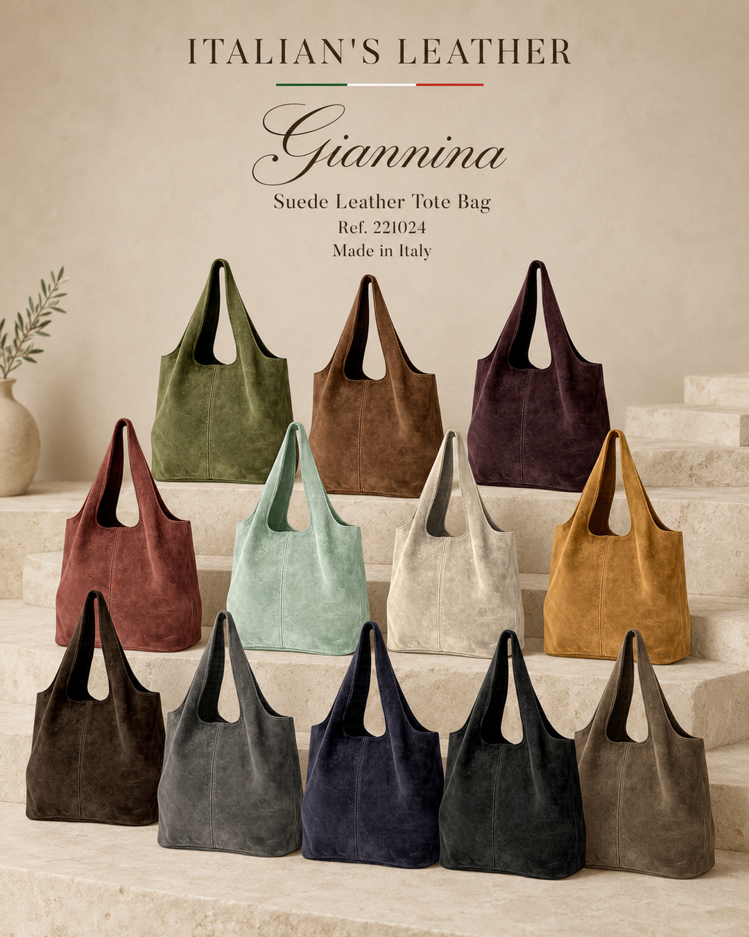 GIANNINA - Suede leather bag