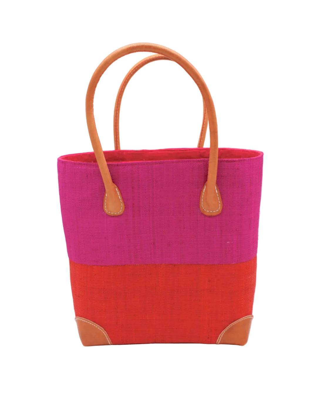 Trinidad Two Tone Straw Basket Bag