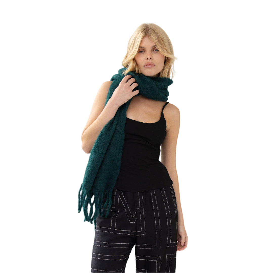 The Reykjavik Scarf with RWS Wool - Dark Forest - AW24