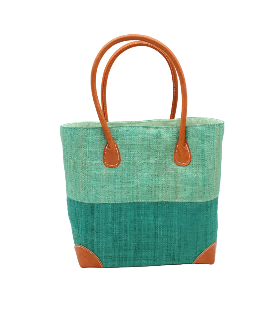 Trinidad Two Tone Straw Basket Bag