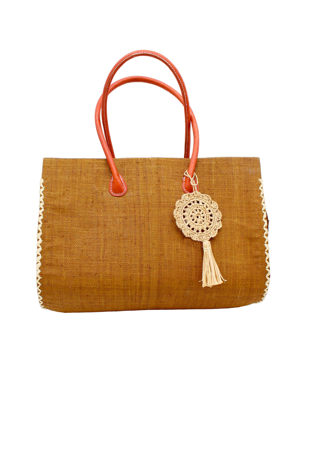 Monte Carlo Big Straw Beach Bag with Dreamcatcher Tassel