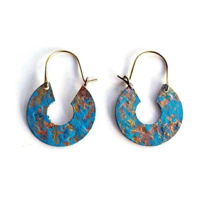 Patina Hammered Hoops