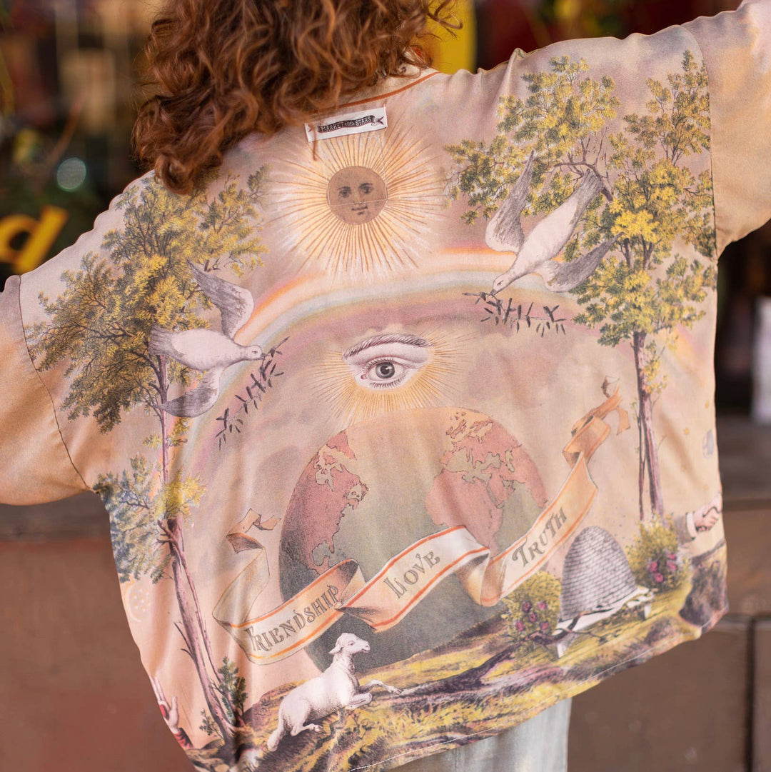 Friendship Love & Truth Vintage Wash Pixie Duster Kimono - Canada