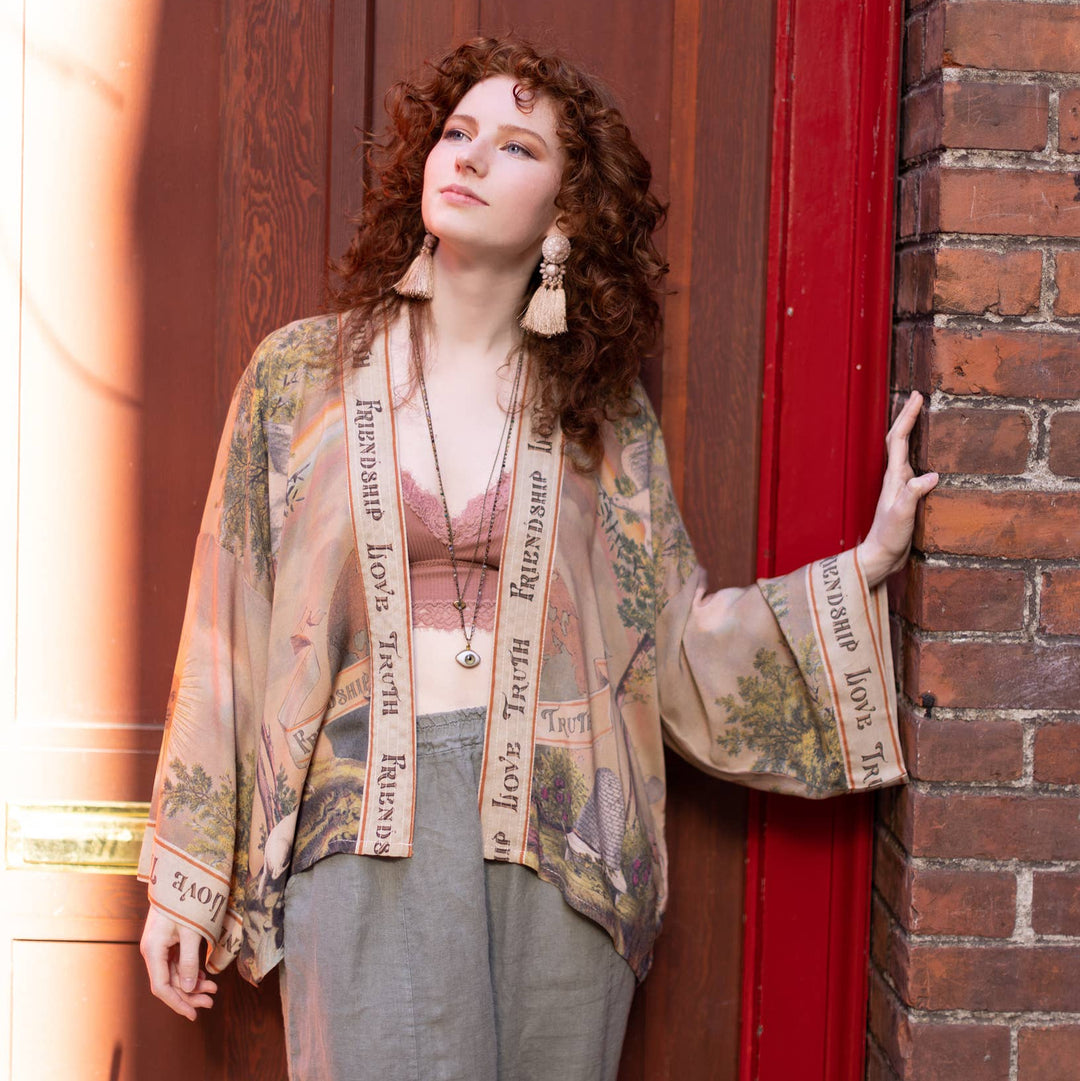 Friendship Love & Truth Vintage Wash Pixie Duster Kimono - Canada