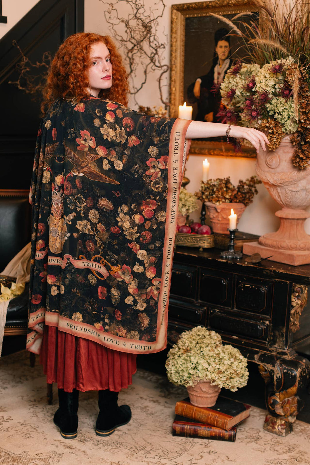 Heart of Gold Goddess Starduster Kimono w/ Sacred Heart