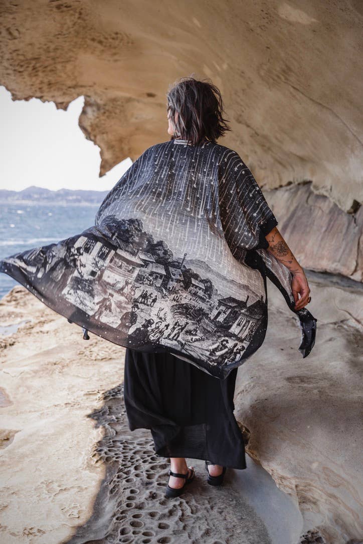 The Stargazer Goddess Duster Kimono w/ Celestial Print