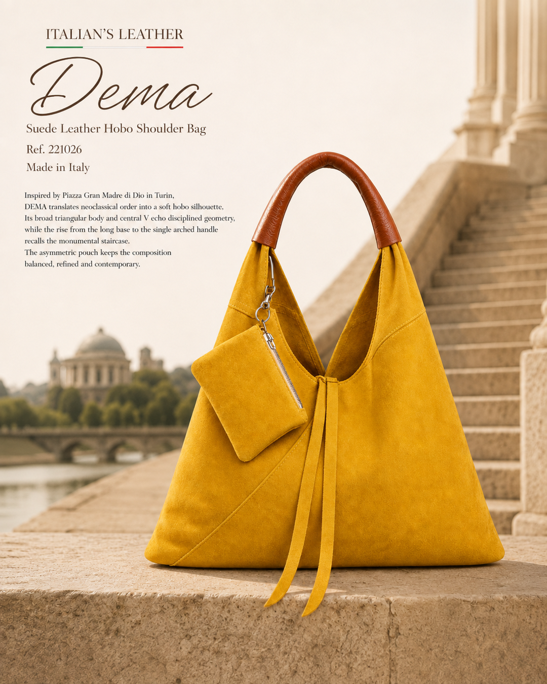 Dema Suede Leather Bag - Italy