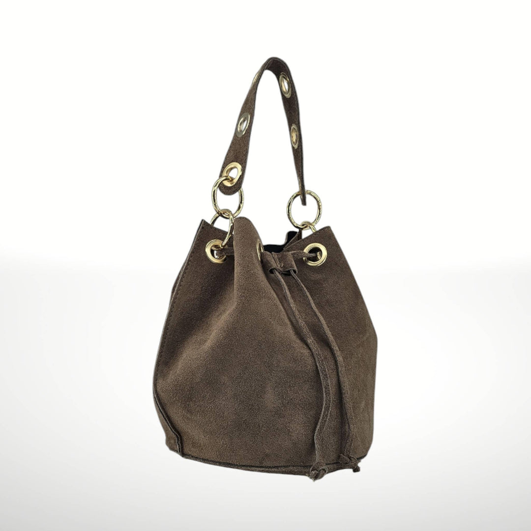 Arlecchino Suede Leather Bucket Bag - Italy