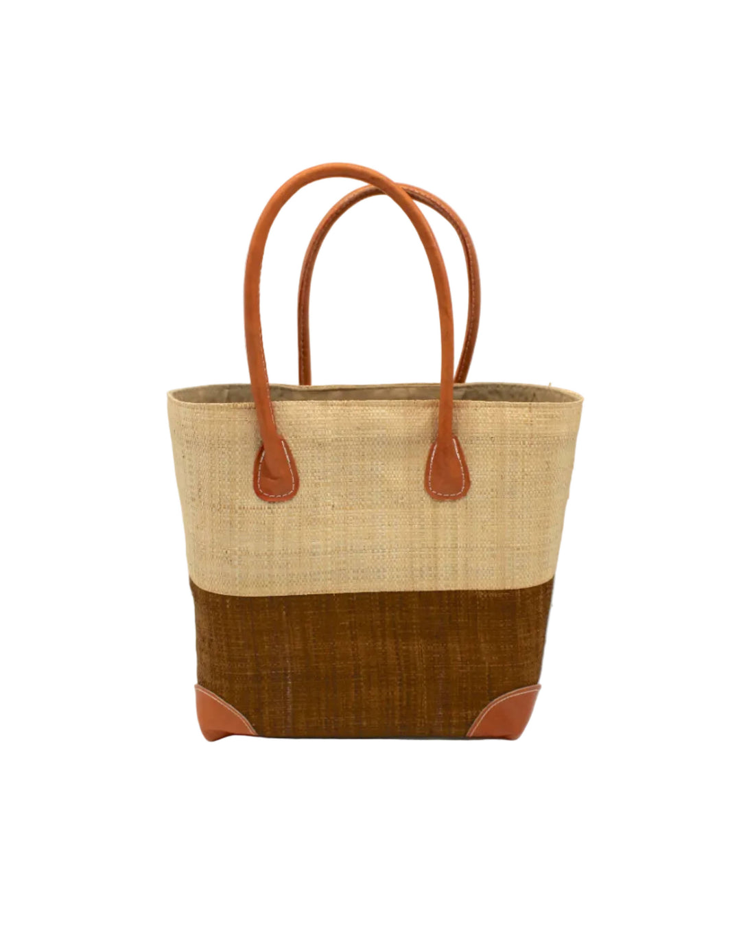 Trinidad Two Tone Straw Basket Bag