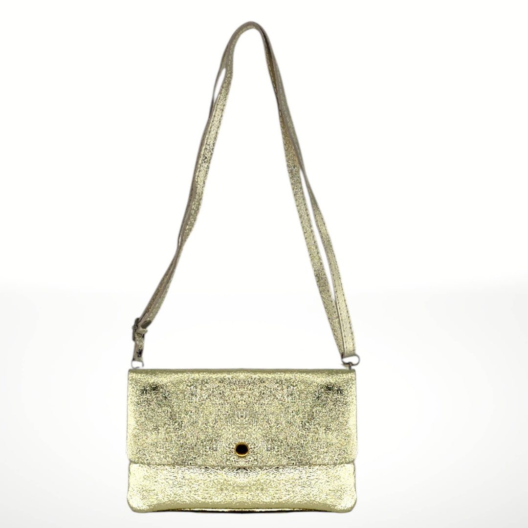 Kelia Laminated Suede Leather Crossbody Bag - Italy