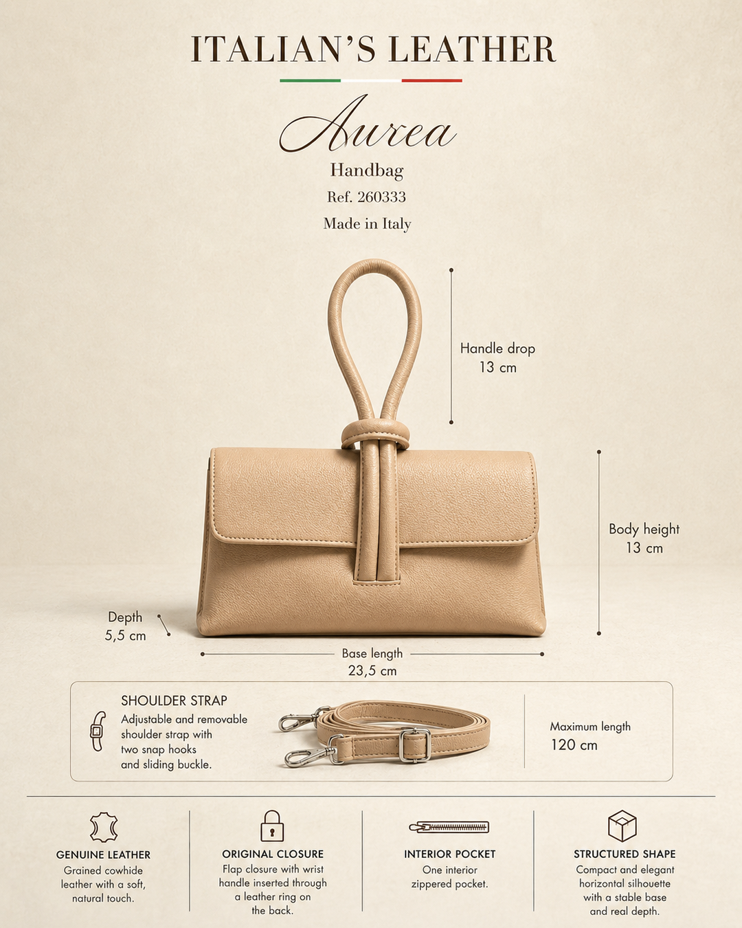 AUREA - Leather handbag 260333