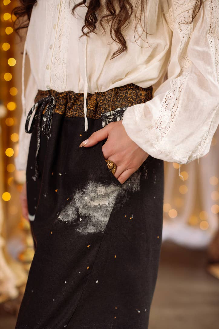 The Guardians Artist Pant w/ celestial print & angels