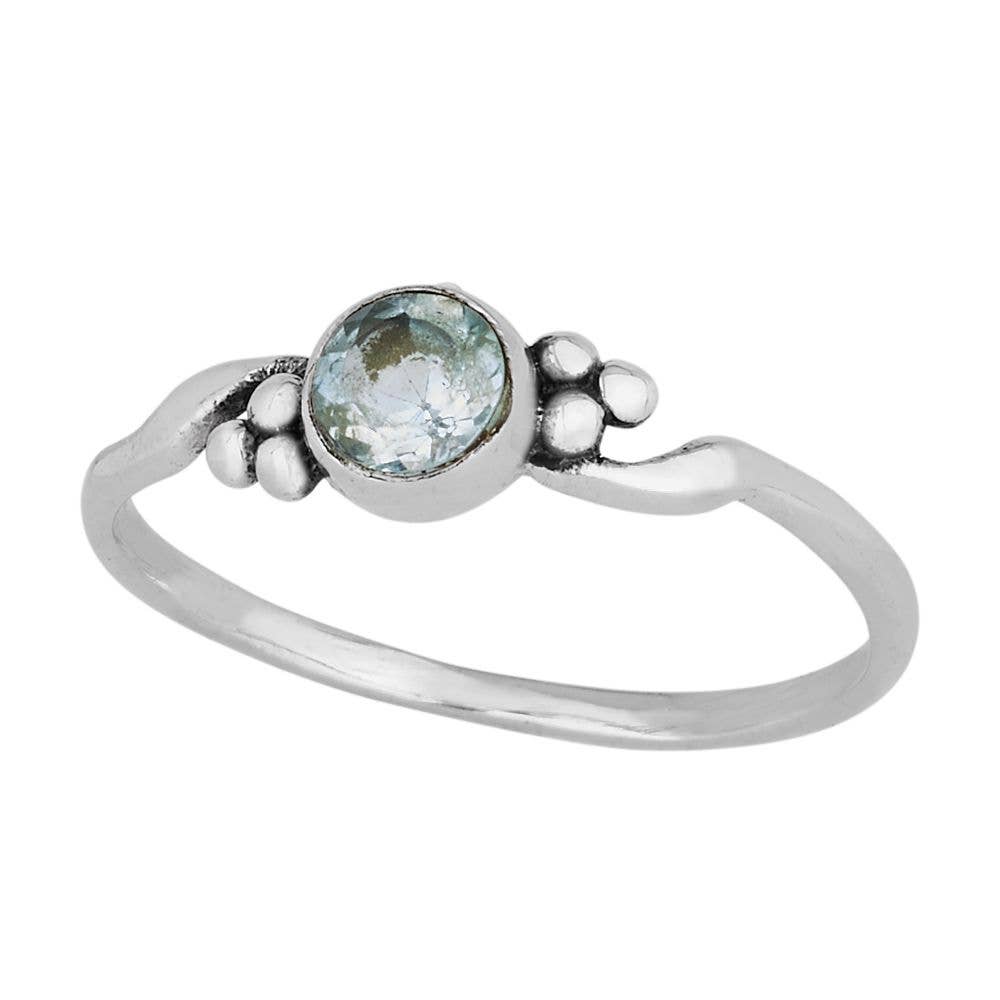 Sweet March Aquamarine Sterling Silver Birthstone Ring - Portsmouth, New Hampshire