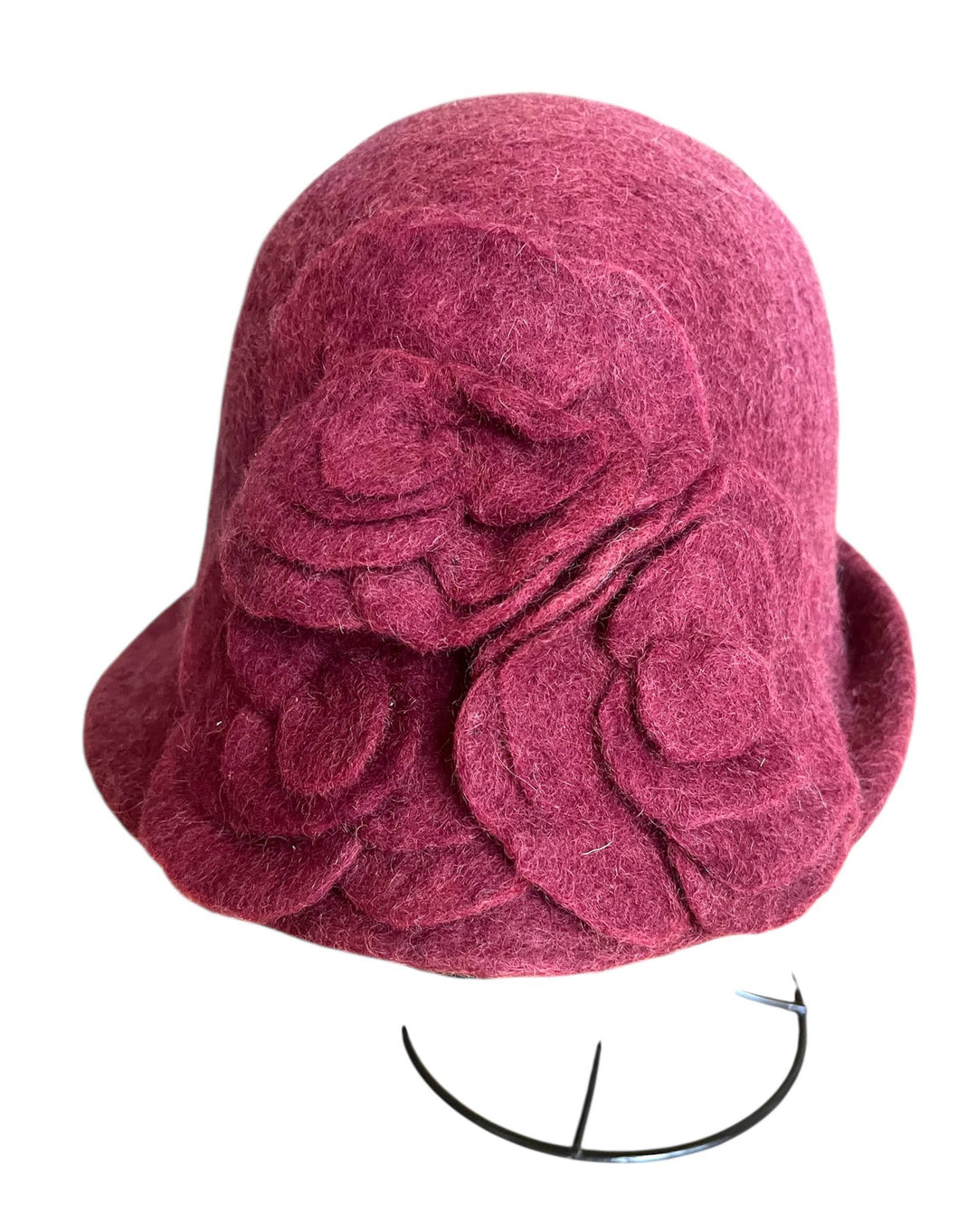 Burgundy Hat with Roses - Nepal