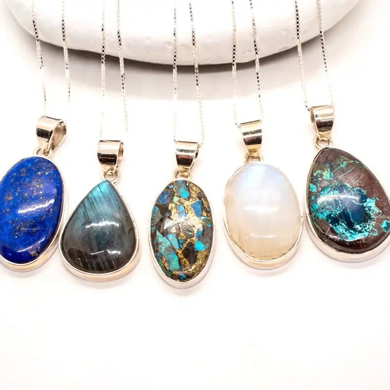 Sterling Silver Copper Turquoise Necklace - India