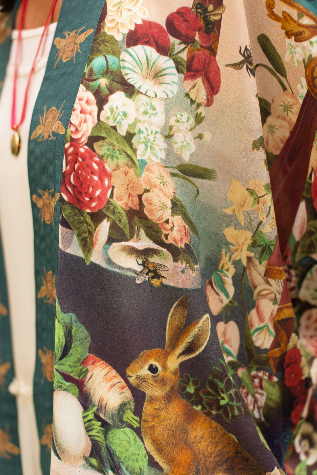 Stay Gold Pixie Duster Cropped Kimono w/ Rabbits and Bees - Canada