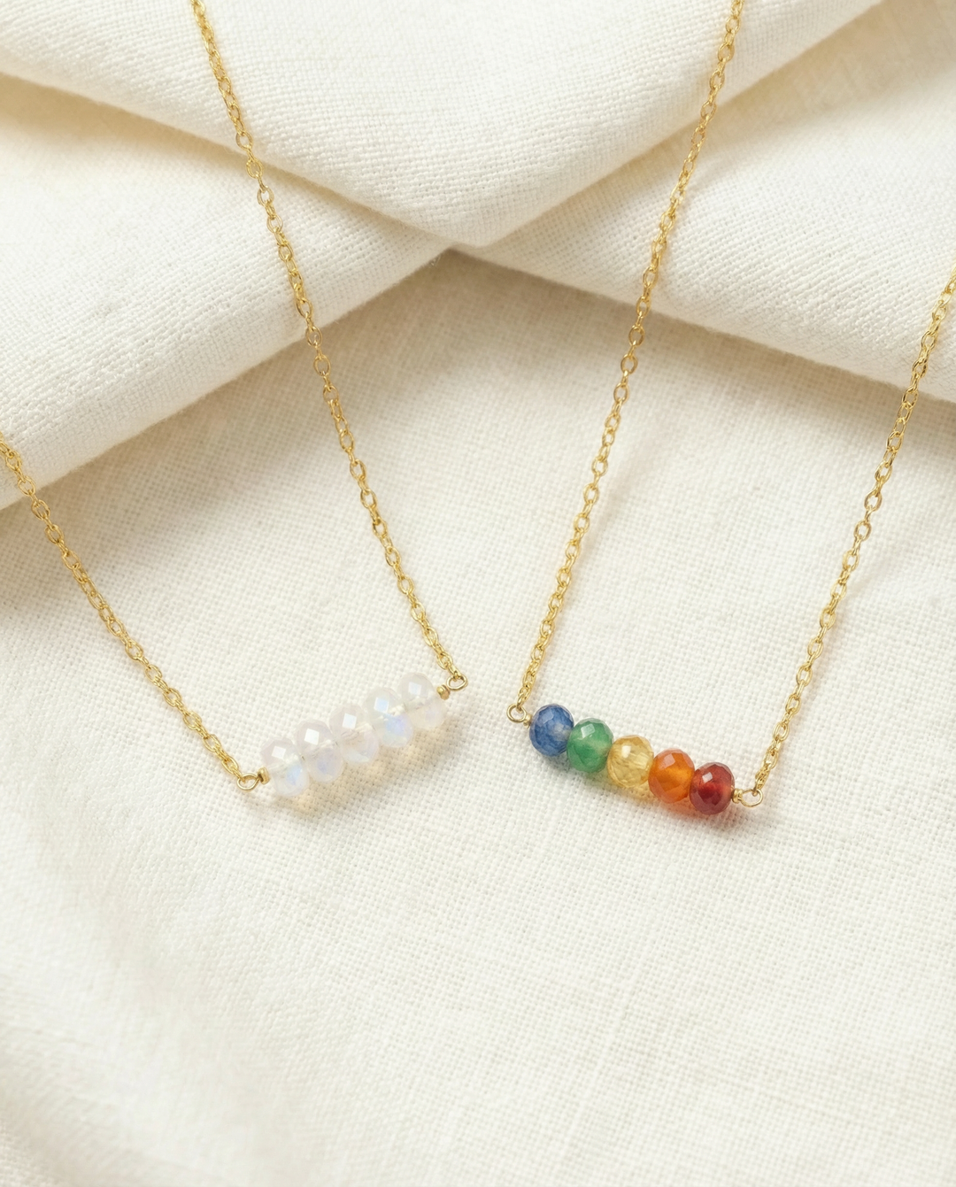 Dainty Everyday Gold Tiny Bead Layering Necklace - Connecticut