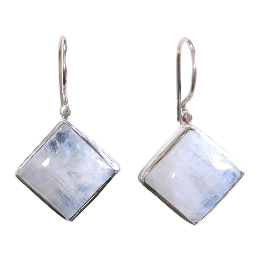 SALE Rainbow Moonstone Sterling Silver Dangle Earrings