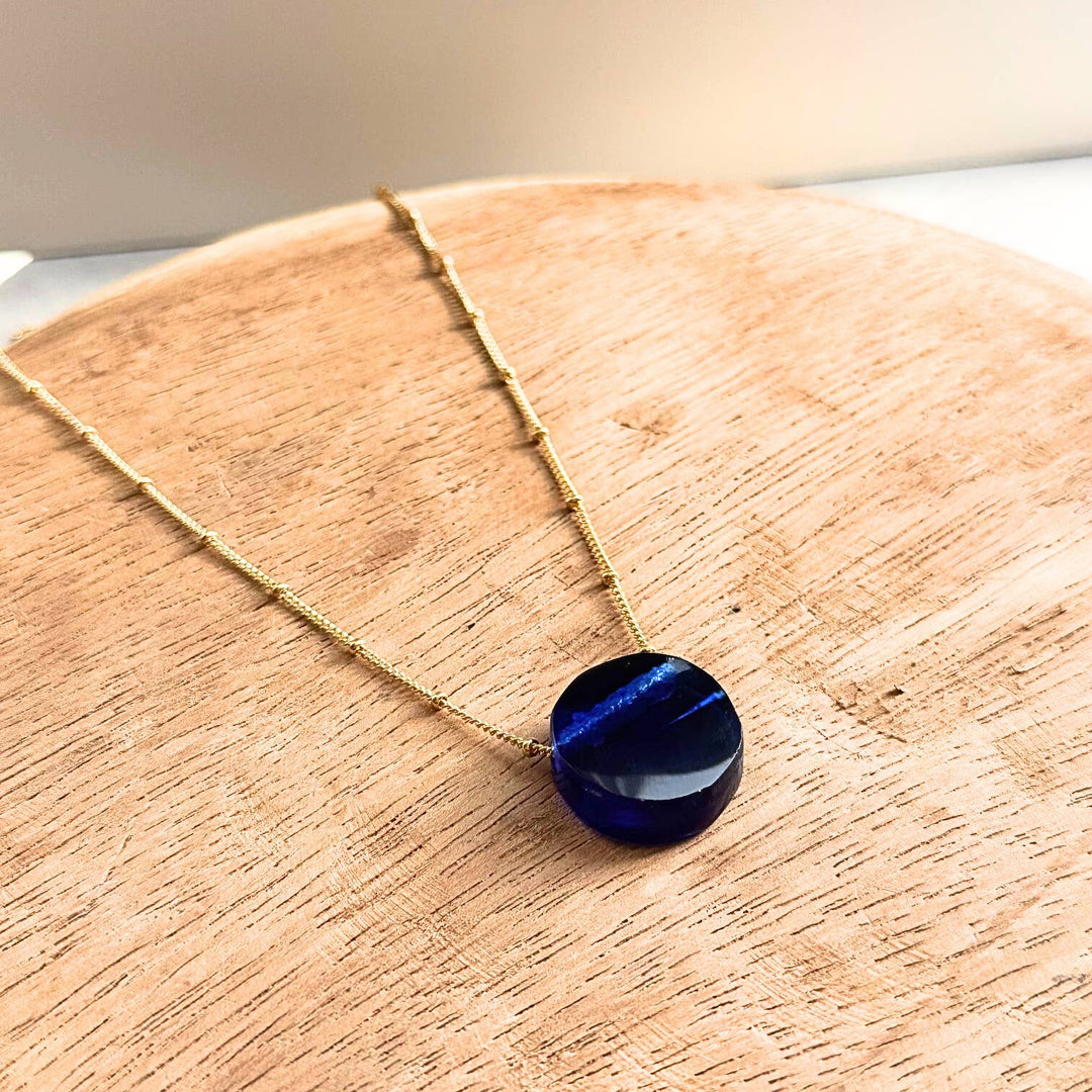 Recycled Glass & Gloss Gold Fill Necklace - Atlanta, GA