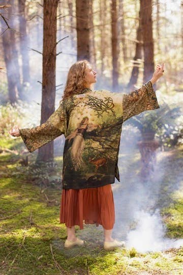 The Dawning Matineé (mid-length) Duster w/ Ophelia & Fawns