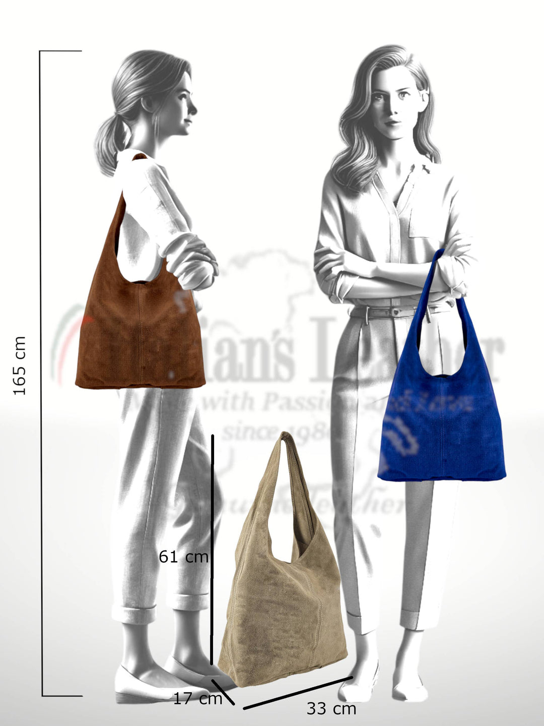 Silvia Suede Leather Bag - Italy