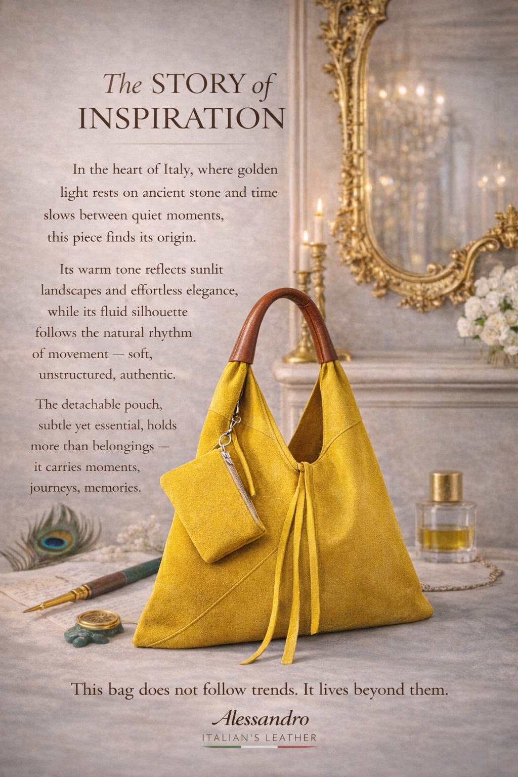 Dema Suede Leather Bag - Italy