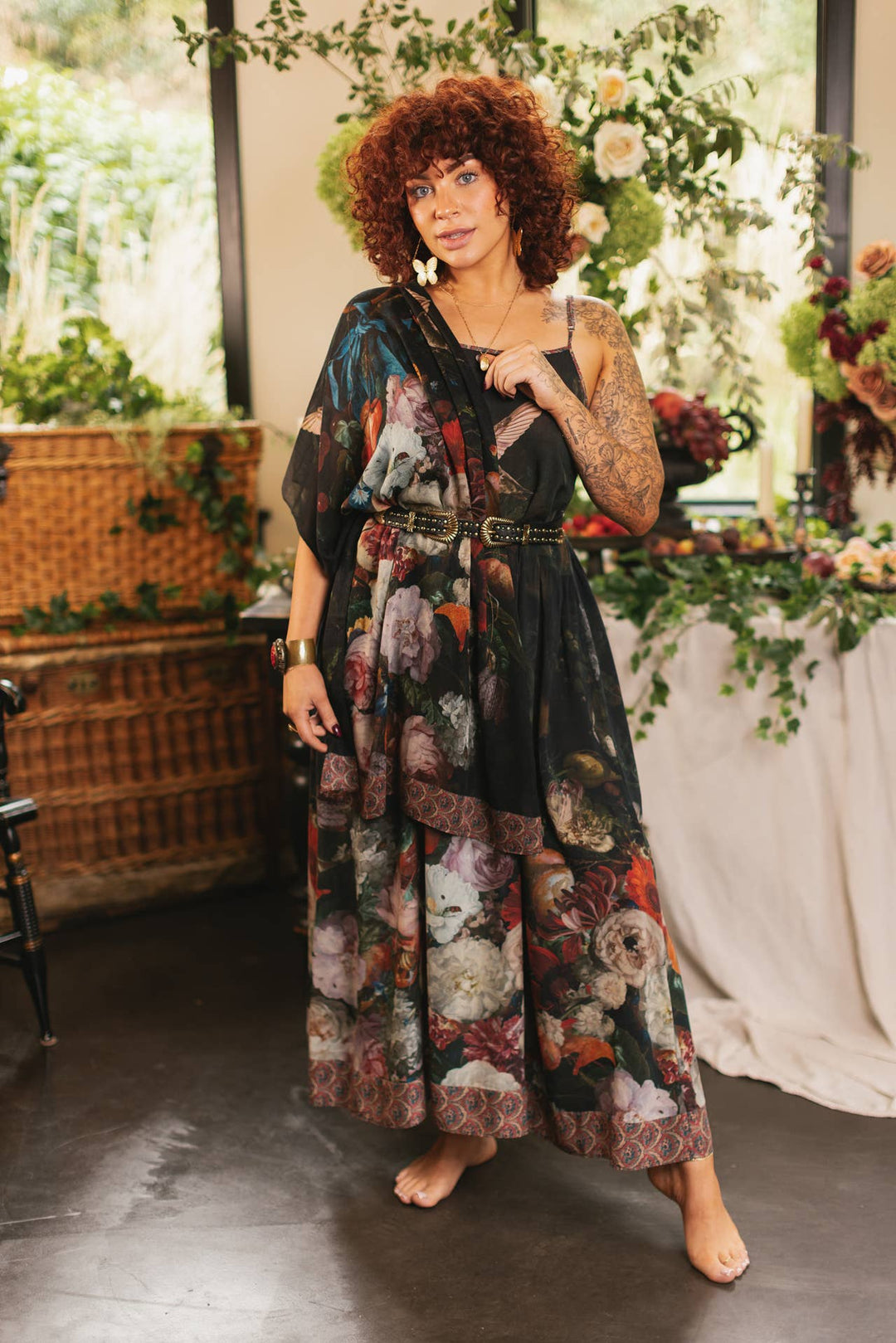 Flight of Fancy Bohéme Long Maxi Slip Dress w/Hummingbirds - Canada
