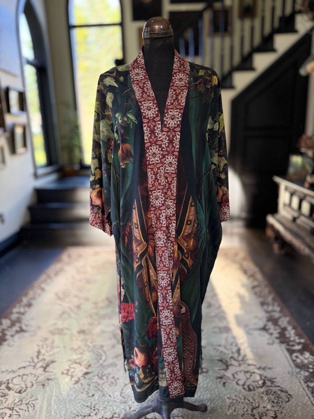 Solstice Opera Duster Kimono Robe w/ Persephone, Moon & Owl