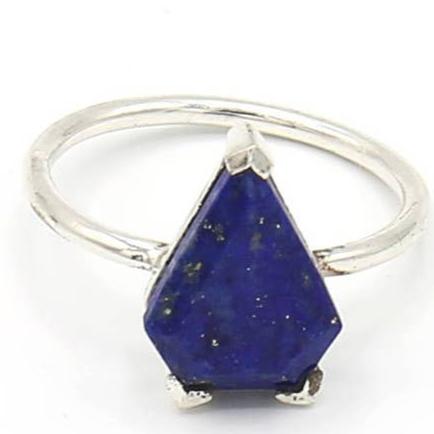 Pyramid Lapis Sterling Ring - India