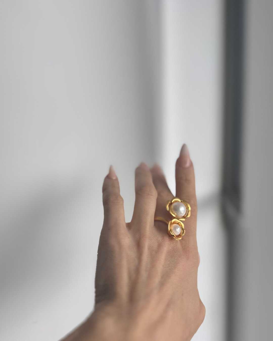 PERENNIAL Double Pearl Ring | 24k Gold Filled | Adjustable