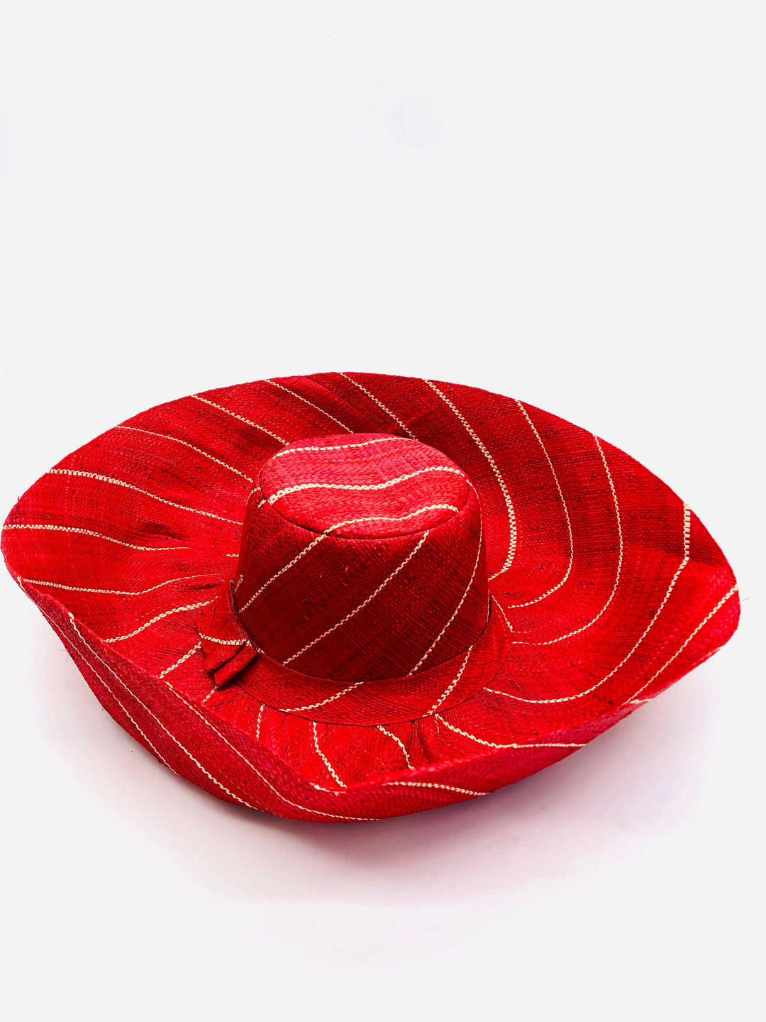 Sun Hats: Pinstripe Packable 5" & 7" Brim Raffia Straw
