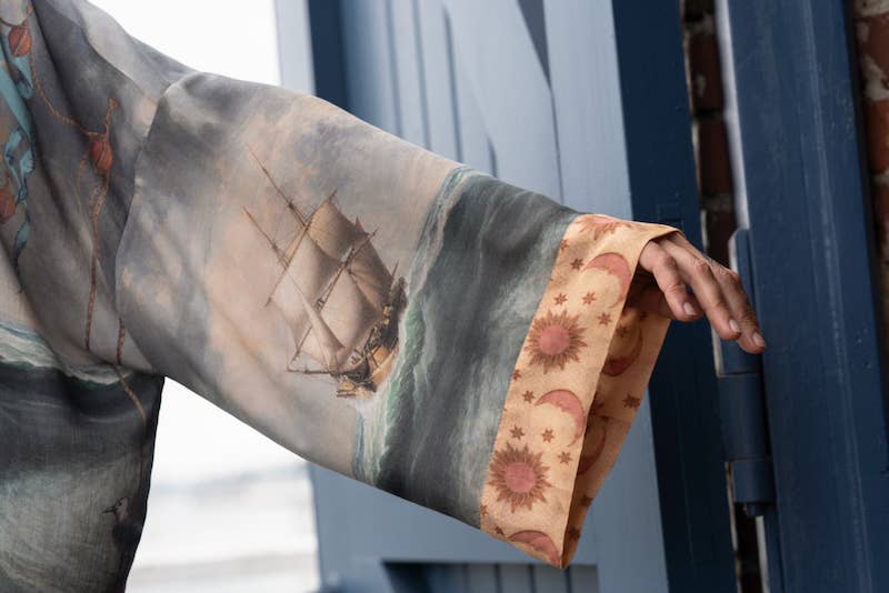 Hold Fast Pixie Duster Cropped Kimono w/ Boat, Rainbow - Canada