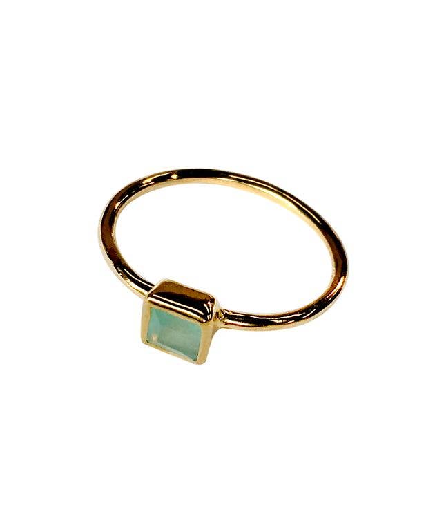 Dainty single stone gold ring: 24k Gold Vermeil / Ruby