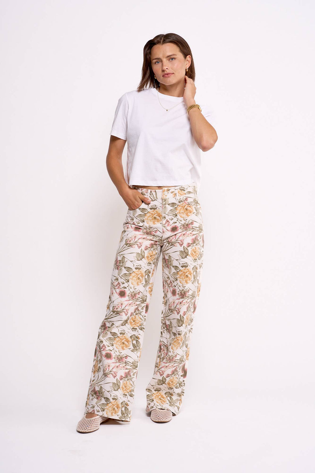 LORETTA RELAXED WIDE LEG IN GARDEN JOY PRINT