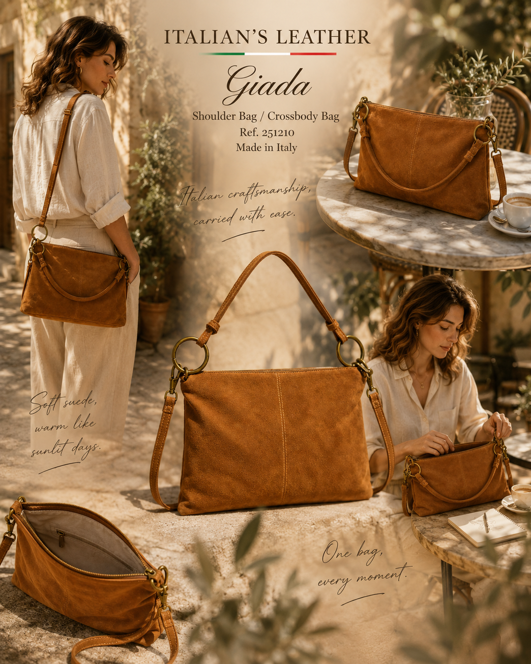 Giada Suede Leather Bag - Italy