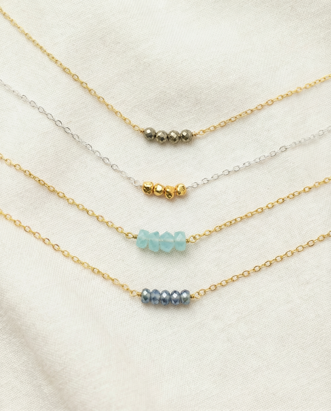 Dainty Everyday Gold Tiny Bead Layering Necklace - Connecticut