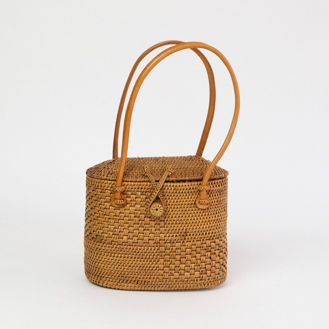 Ata Vine Sewing Basket Handbag Bag with Curved Top - Bali