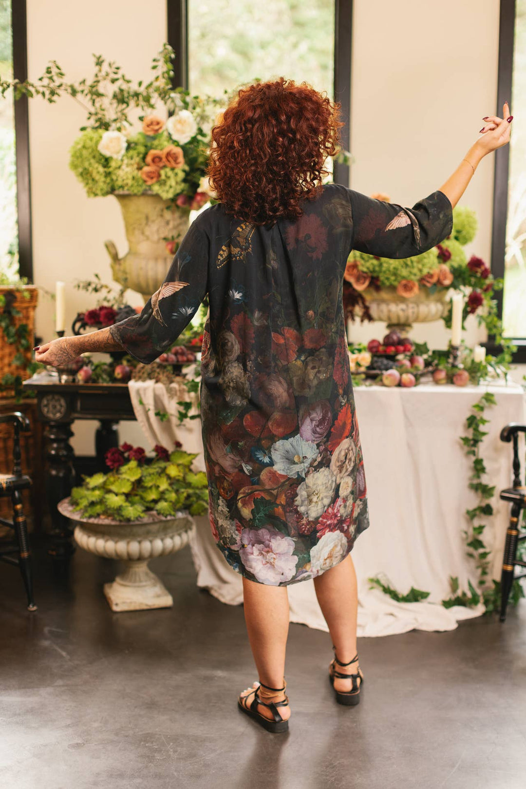 Flight of Fancy Artist Dress Tunic w/ Pockets & Hummingbirds