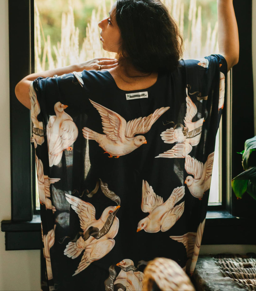 Midnight Doves Bohemian Goddess Starduster Kimono - Canada