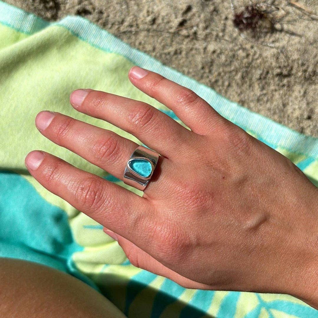 Blue Bold Sea Glass Band (Handmade) - Hawaii