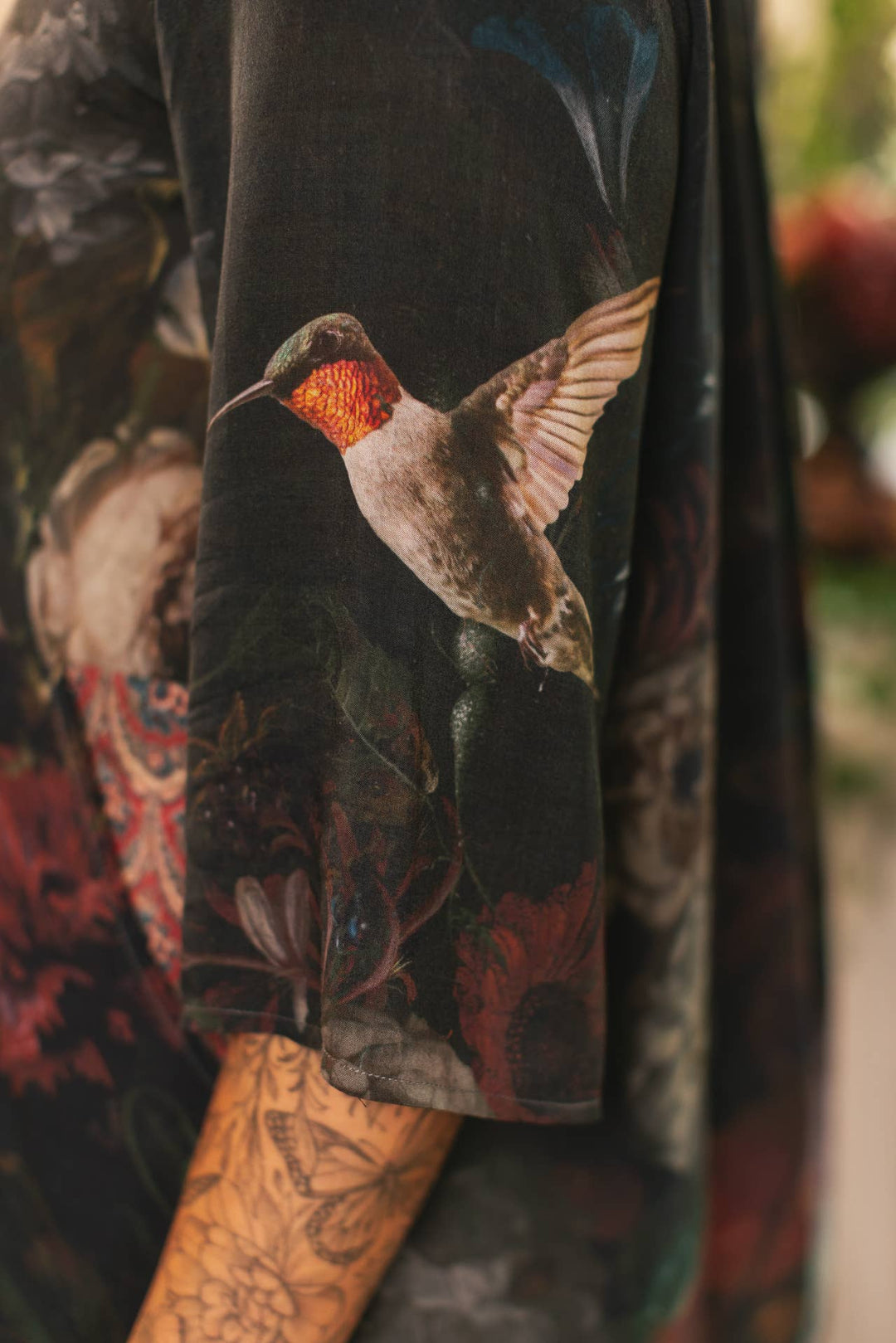 Flight of Fancy Artist Dress Tunic w/ Pockets & Hummingbirds