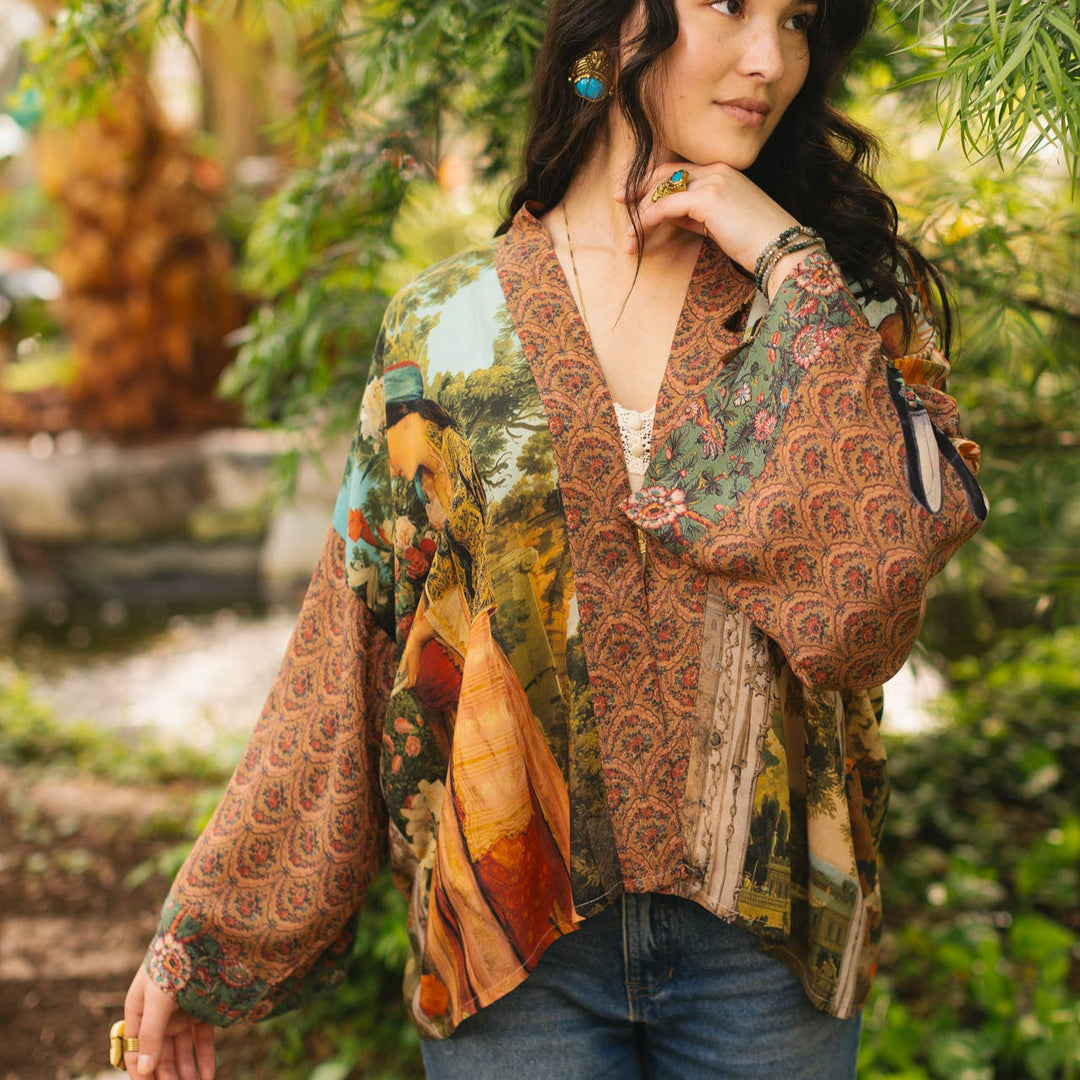 Secret Garden Pixie Duster Cropped Kimono w/ Swan - Canada