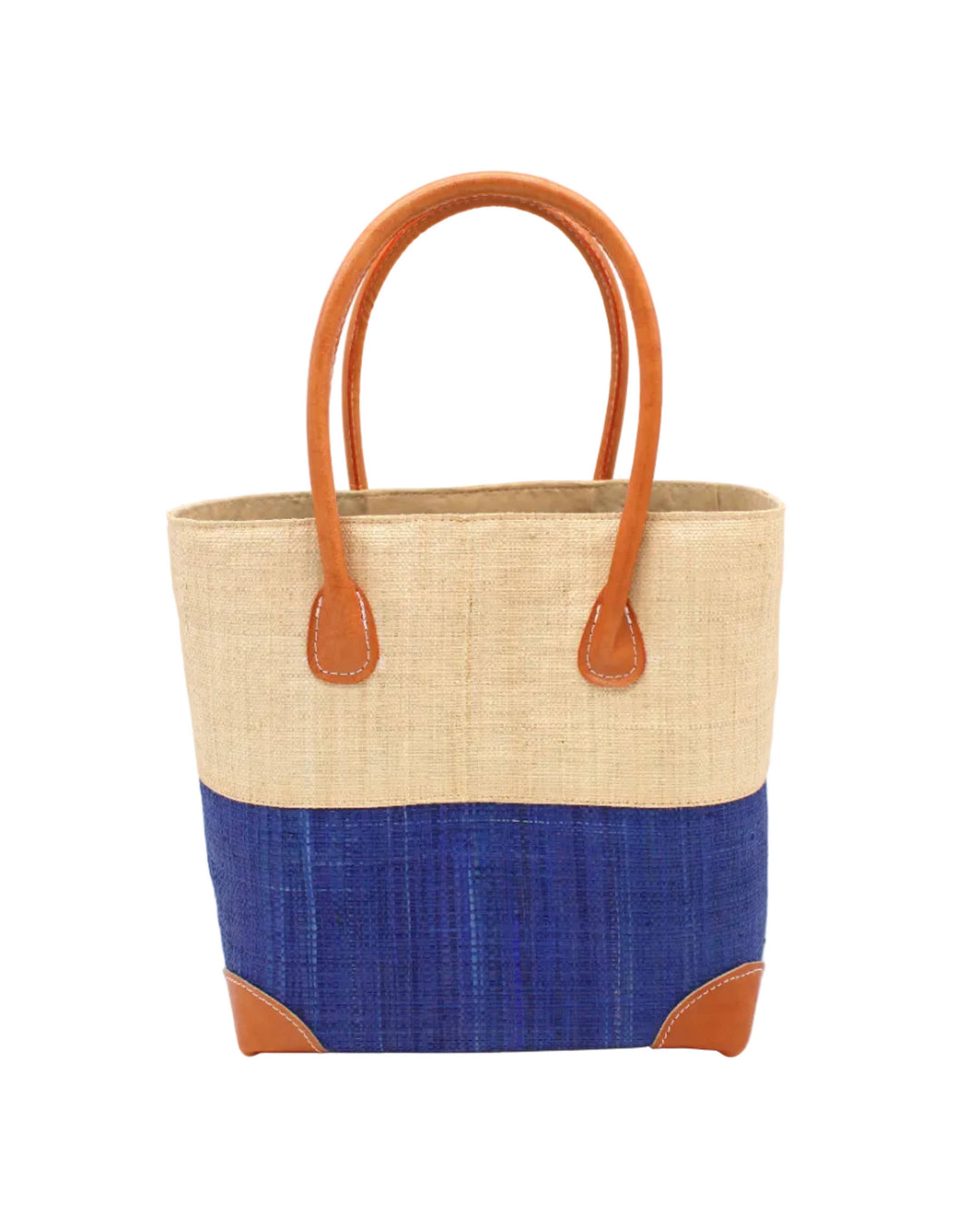 Trinidad Two Tone Straw Basket Bag