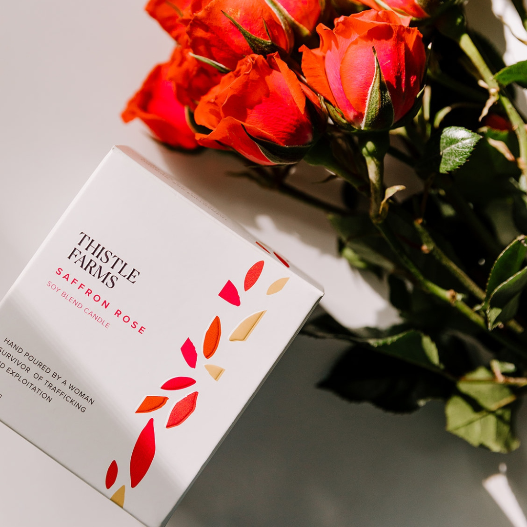 Saffron Rose Soy Candle Love Heals Collection